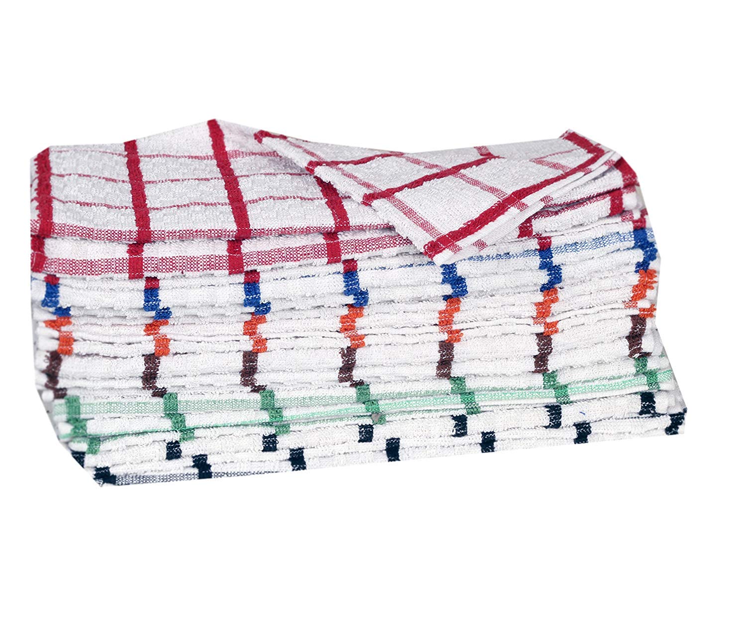 HCG Jumbo Check 100% Cotton Terry Tea Towels Dish Cloths Kitchen Restaurant Bar Glass Extra Large 70 x 50 cm (6)