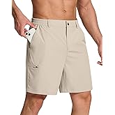 SERAMY Mens Stretch Golf Shorts with 6 Pockets Dry Fit 7 Inch Inseam Lightweight Dress for Hiking Work Casual