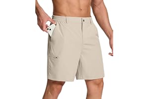 SERAMY Mens Stretch Golf Shorts with 6 Pockets Dry Fit 7 Inch Inseam Lightweight Dress for Hiking Work Casual