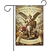 Garden Flag “St. Michael The Archangel” Double Sided 12x18 In Burlap Seasonal Yard Decoration for Outside Porch
