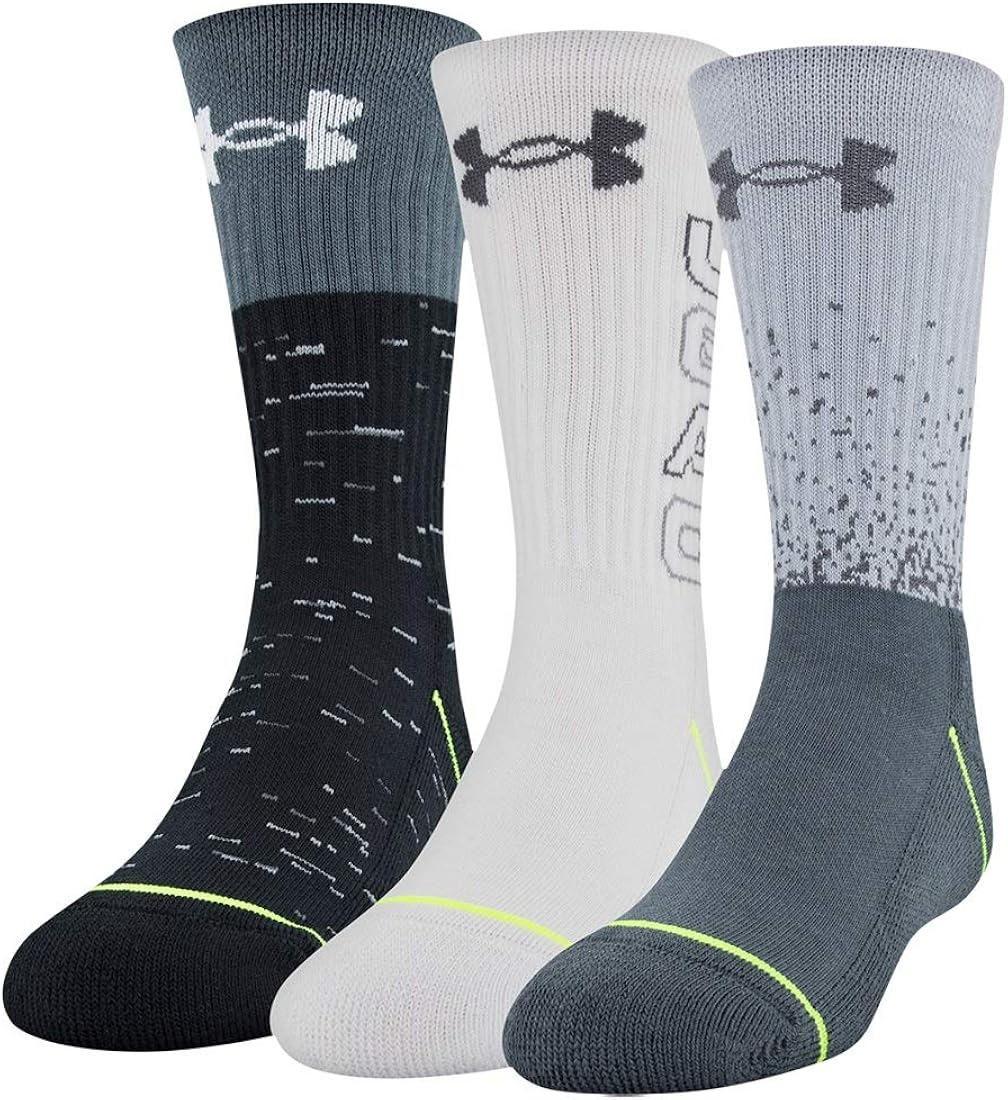 Under Armour Youth Phenom Crew Socks, 3-Pairs: Clothing
