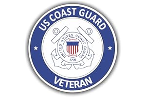 EDWARD & CO Sticker USCG Coast Guard Veteran Decal United States Army Military for Car Truck Window Laptop Bumper US Flag 3,75"