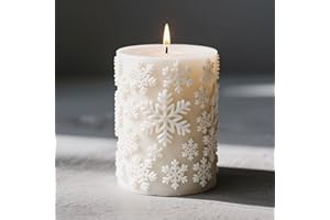 ESEENS Christmas Deer Snowflake Santa Cylinder Candle & Resin Mold - Resin Casting Silicone Molds for Home Decor & Candle Making Wave Spiral Mold