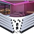 Muzata 10Pack 6.6FT/2M Excellent Spotless LED Channel System with Milky White Cover Black Aluminum U Shape LED Strip Diffuser Channel U108 BW 2M