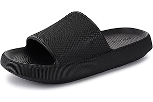 WHITIN Pillow Slippers for Women Non Slip | Cushioned Thick Sole Slides | Quick Drying Bathroom Sandals