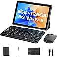 2 in 1 Tablet with Keyboard, 10 inch Android 11 Tablet, 6GB RAM+128GB ROM+1TB Expandable Tablet, 1.8GHz Quad-core Processor, 5G WiFi 6 BT 5.0 Tablets with Mouse| Case| Stylus, 1280*800 IPS Touchscreen