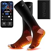 Heated Socks for Men Women Rechargeable,APP Control Mobile Warming Heated Socks Foot Leg Warmers,6000mAh*2 Battery Electric Heated Skiing Hunting Camping Fishing Cycling Socks Washable