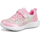 LUCKY STEP Kid's Glitter Fashion Sneakers Sparkly Princess Tennis Bling Shiny Sequins Athletic Walking School Shoes for Children/Boys/Girls