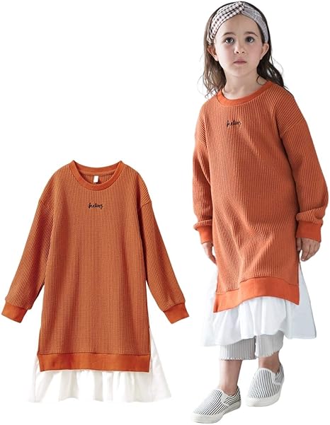 Amazon Co Jp Nissen ニッセン ワンピース ドレス 長袖 ワンピース 重ね着風ワンピース 女の子 子供服 ジュニア服 服 ファッション小物