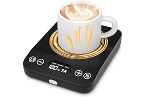 GLSY Coffee Mug Warmer, Coffee Warmer for Desk with 9 Temp Settings, 9H Timer Smart Coffee Warmer Plate, Auto On/Off Gravity Sensor Heated Coffee Beverage Mug 130-185℉ Gifts for Home & Office