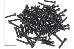 105 Pieces M2 x 10mm Socket Head Cap Screws, Thread Pitch 0.4mm, Sutemribor M2 Black Screws, 12.9 Grade Alloy Steel, Black Oxide Finish, Fully Threaded