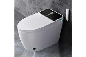 Loniko Tankless Smart Toilet with Bidet Built-In, Auto Open/Close Lid & Dual Flush, Heated Seat & Water, Warm Air Dryer, LED 