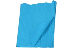 MECCANIXITY Crepe Paper Roll 7.5ft Long 20 Inch Wide for Wedding Ceremony Various Large Festivals Decoration, Lake Blue