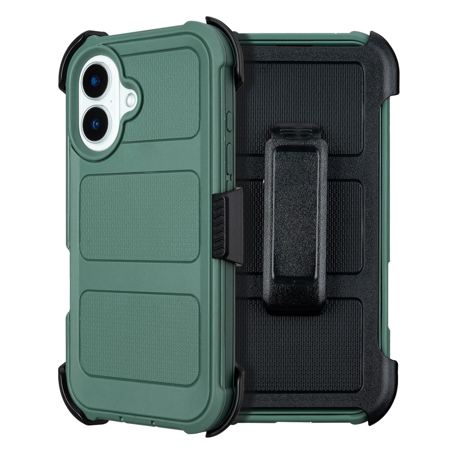 Photo 1 of for Defender iPhone 16 Case with Belt Clip,Holster for 16 Phone Case with Kickstand,Rugged for Heavy Duty,2 Layers of Sturdy,Cover for iPhone16 Cases Protective Dark Green