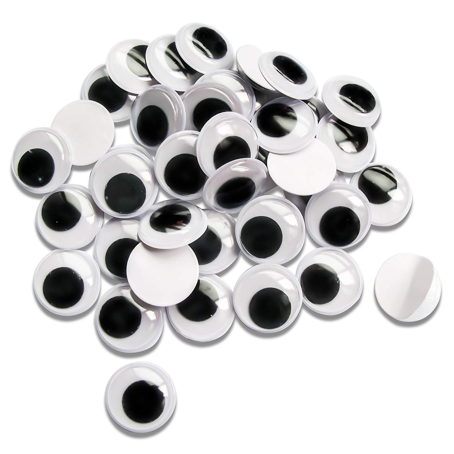 TOAOB 100pcs Small Wiggle Googly Eyes with Self Adhesive 6mm Round Black White Sticky Wobbly Eyes Plastic Craft Eyes for DIY Scrapbooking Crafts