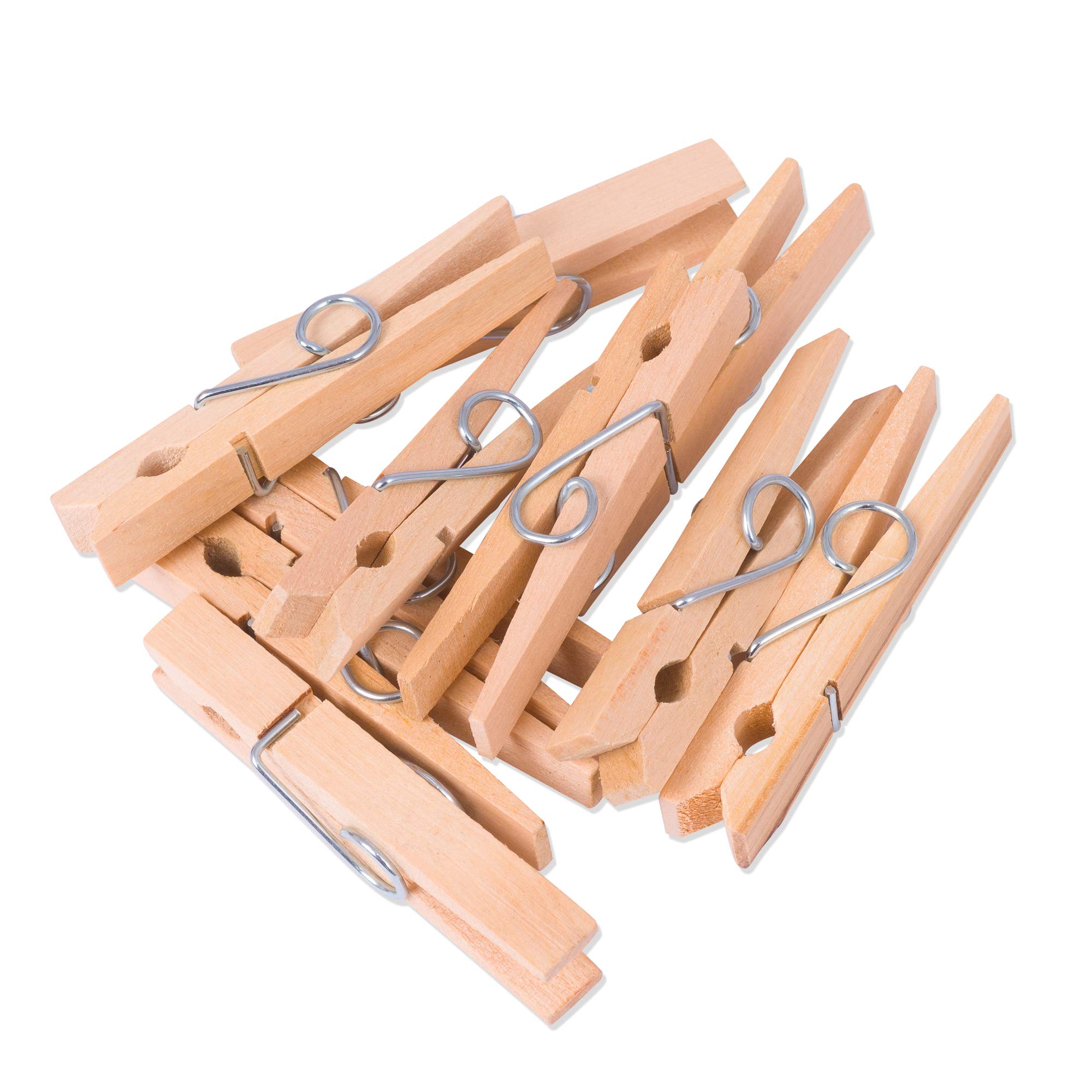 Strong Birch Wood Clothes Pegs by Bamboo Stick Masters 100% Biodegradable and Compostable Wood Perfect Clothes Pegs for Craft and Laundry 8.1cm x 1.1cm (100 pieces)