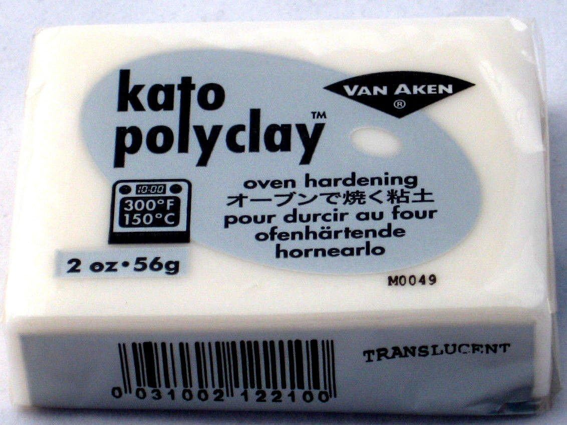 Kato Polyclay™ Polymer Clay 2 Ounces / 56 Grams, Polymer Clay Kato Polyclay Brick of 56 Grams (Translucent)