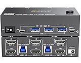 8K HDMI KVM Switch 2 Monitors 2 Computers 8K@60Hz
