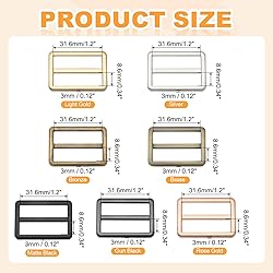 uxcell 8pcs Flat Metal Slide Buckle, 1" Zinc Alloy