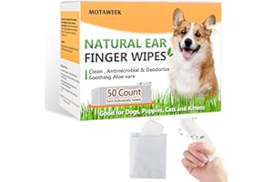 YOUMAYSTORY Upgraded Dog Ear Wipes Finger, 50 PCS Individually Sealed Packaging Dog Ear Cleaner with Secure Ring Design, Natural Pet Ear Cleaning Wipes Gently Removes Dirt Soothes Itchiness & Odors