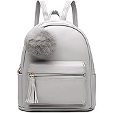 IHAYNER Mini Backpack Purse for Girls Teens Women Purses PU Leather Pom Backpack Shoulder Bag with Charm Tassel