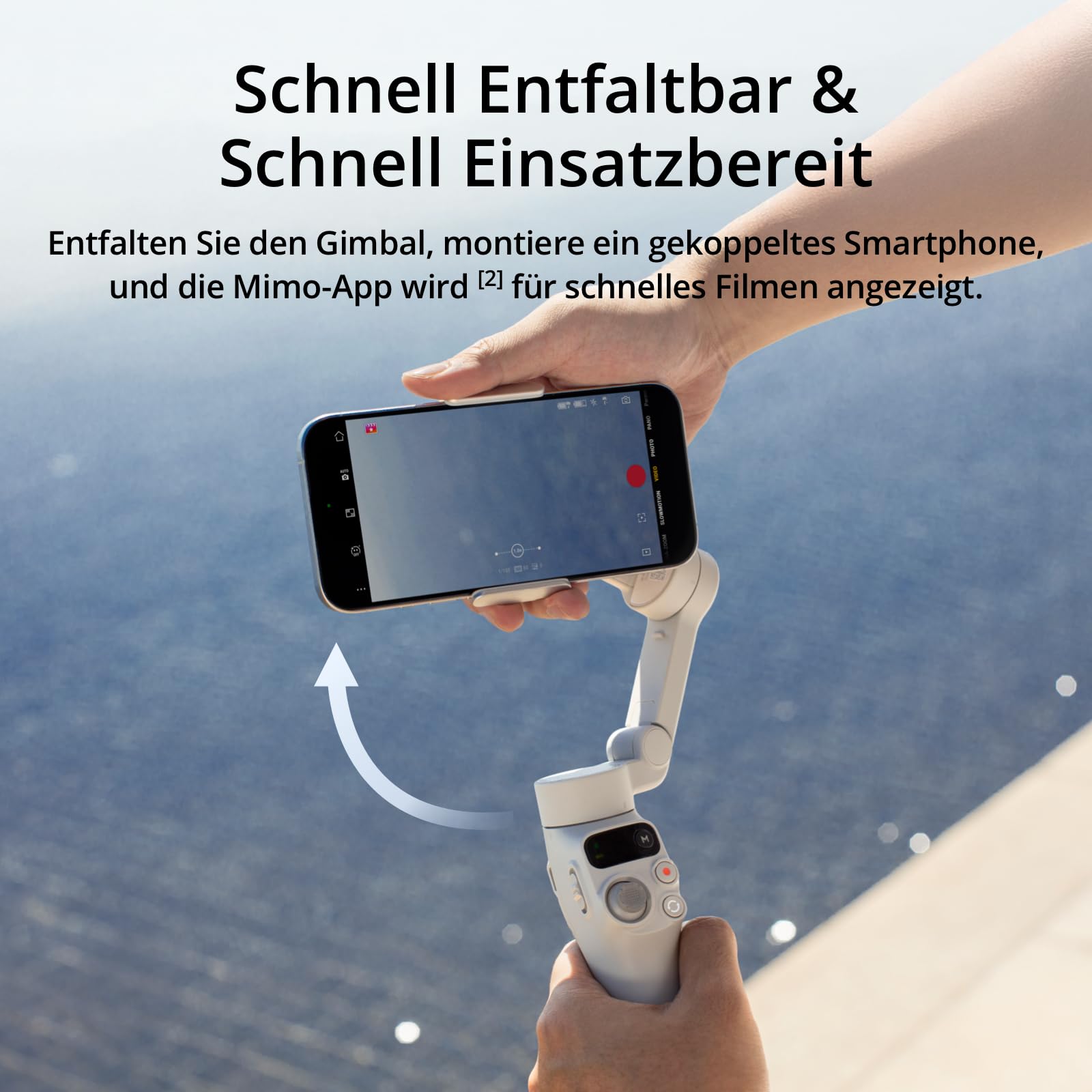 DJI Osmo Mobile 7 Gimbal-Stabilisator für iPhone, Android, integriertes Stativ, Ultraleicht, 3-Achsen-Smartphone-Gimbal, ActiveTrack 7.0, ShotGuides, EIN-klick-Bearbeitung, 10 Std. Nutzung 4