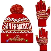 Vintage Classic Skull Cap Beanie LED Hat with Gloves Cuffed Winter Hat Knit Comes Gifts for Men Women Fans