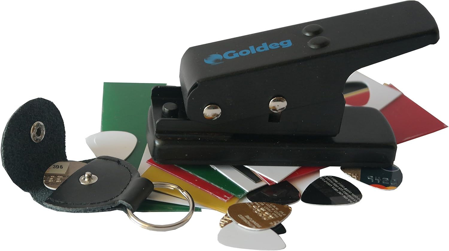Black Guitar Pick Punch & Leather Key Holder The Perfect
