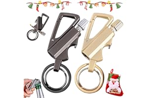 IJEUH 2 Pack Permanent Match Infinity Lighter with Multitool Keychain Bottle Opener, Reusable Waterproof Match Strike Anywhere, Forever Flint Fire Starter for Outdoor Survival, for Men