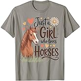 Horse Riding for Girls Women - Just a Girl Who Loves Horses T-Shirt