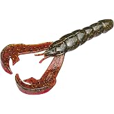 Strike King Rattlin' Rage Craw Soft Bait Fishing Lure, 4", Glass Rattle Chamber