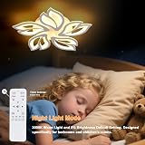 Comely 45W Dimmable LED Flower Ceiling Light with Remote 5-Leaf Modern view 3