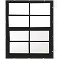 Shed Windows 18x23 (1-Pack) | Sliding Windows with Tempered Glass & Screens | Flush Mount, Black Aluminum Frames for Sheds, Chicken Coops & Playhouses