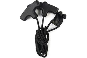 GUGULUZA Crossbow Cocking Device with Double Handle Crossbows Rope 1.6m/63 inch Cocker Aid Cocking String Tool Black