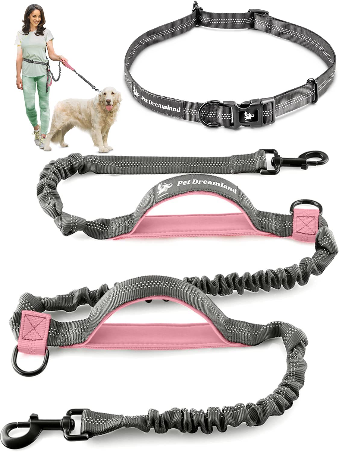 Photo 1 of Pet Dreamland Exquisite Handsfree Dog Leash for Large Dogs. Ultimate Comfort & Freedom for Walking and Hiking. Premium Quality, Durable & Versatile Waist Belt. Your Dog Will Love This Running Leash.