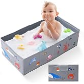 Tohetsuzp Collapsible Baby Bathtub, Portable Foldable Travel Bath Tub for Infant Toddler, Converts Shower to Tub, No Assembly