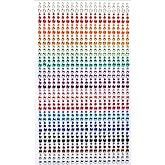 15 Colors 3 Sizes Rhinestone Stickers All in One Sheet 900 Pieces 3mm 4mm 5mm DIY Self Adhesive Colorful Gem Rhinestone Embellishment Stickers Sheet Fits for Crafts, Body, Nails, etc.S