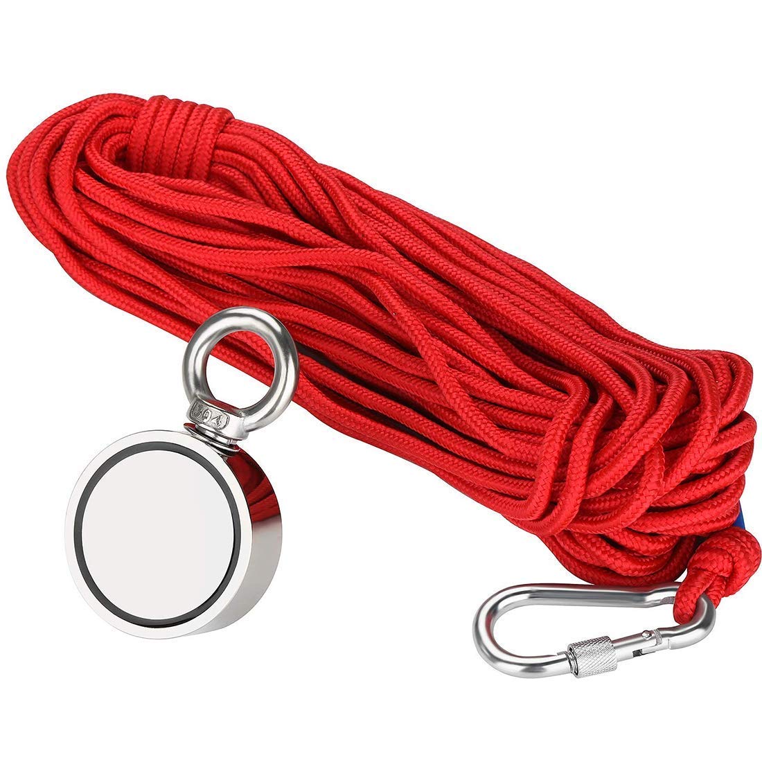 Double Sided Neodymium Fishing Magnet,Combined 660 lbs(300KG) Pulling Force Rare Earth Magnets with 20m (65 Foot) Durable Rope and Protective Gloves - Image 3