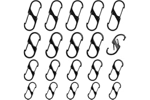 FENGWANGLI Zipper Clips Anti Theft, 20 Pcs Zipper Pull Locks for Backpacks, Dual Spring S Carabiner Zipper Clip Theft Deterrent for Luggage Suitcase Camping(Black)