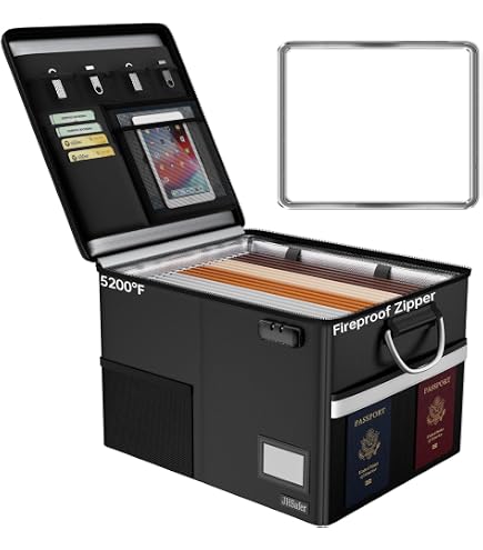 Amazon.com: JHSafer 5200℉ Fireproof Document Box with Lock, Black
