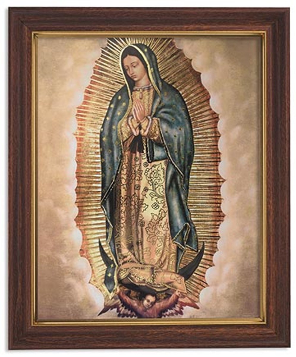 Gerffert Collection Our Lady of Guadalupe Framed Portrait Print, 13 Inch (Wood Tone Finish Frame)