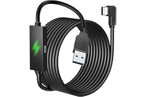 Kuject Link Cable with Charging for Meta Quest 3S Oculus Quest 3 Quest 2/Pro, Pico 4, USB 3.0 5Gbp High Speed USB A to USB C Cable for Steam VR Headset Accessories and Gaming PC -16FT
