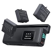 llano AC3 30W Fast Charger Case with 3 Pack 1750mAh Ace Pro 2 Batteries | LED Power Display, PD 30W Charging, For Insta360 Ace Pro 2/AcePro/Ace Action Camera, Triple Slot, Portable Storage