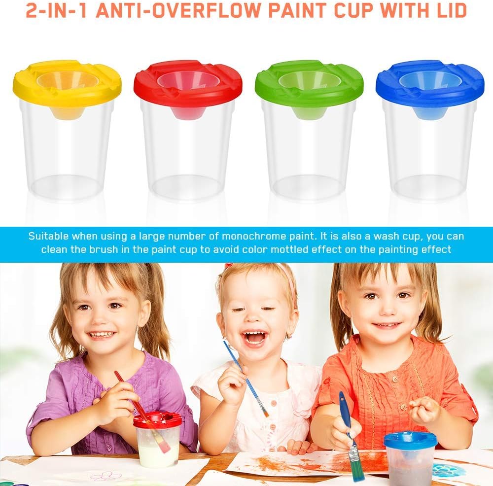 Color You 39 Piece Kids Paint Brushes Set, Painting Kits for Kids with Paint Cups, Paint Trays Muti Sizes Painting Supplies Perfect for Kids Gifts School Prizes Art Party