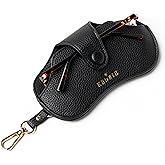 KEDZIE Eclipse Eyewear Case Unisex Vegan Leather Eyeglass Case Pouch with Snap Closure