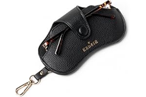KEDZIE Eclipse Eyewear Case Unisex Vegan Leather Eyeglass Case Pouch with Snap Closure