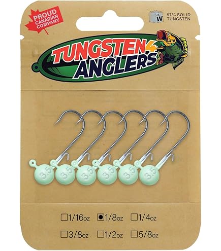 Fishing Jigs Walleye Tungsten Anglers 97% Pure Tungsten Ice