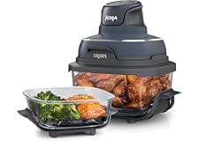 Ninja Crispi Air Fryer, Microwave, Freezer & Dishwasher Safe, Non Toxic Glass Portable Cooking System, 4 QT & 6 Cup Glass Con