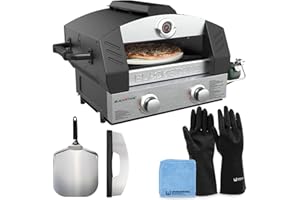 Blackstone Pizza Oven Outdoor, Portable Propane Pizza Oven with Pizza Peel, Pizza Cutter, and Wholesalehome Gloves and Cloth