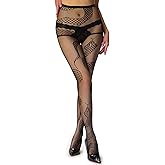 UXQEJO Black Fishnets Stockings Patterned Tights for Women with Designs for Halloween